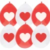 Hartjes Ballonnen Rood Wit 30cm 6st