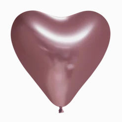 Hartjes Ballonnen Rose Goud 30cm 6st