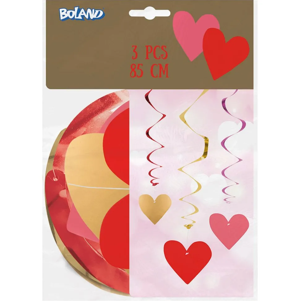 Hartjes Hangdecoratie 85cm 3st