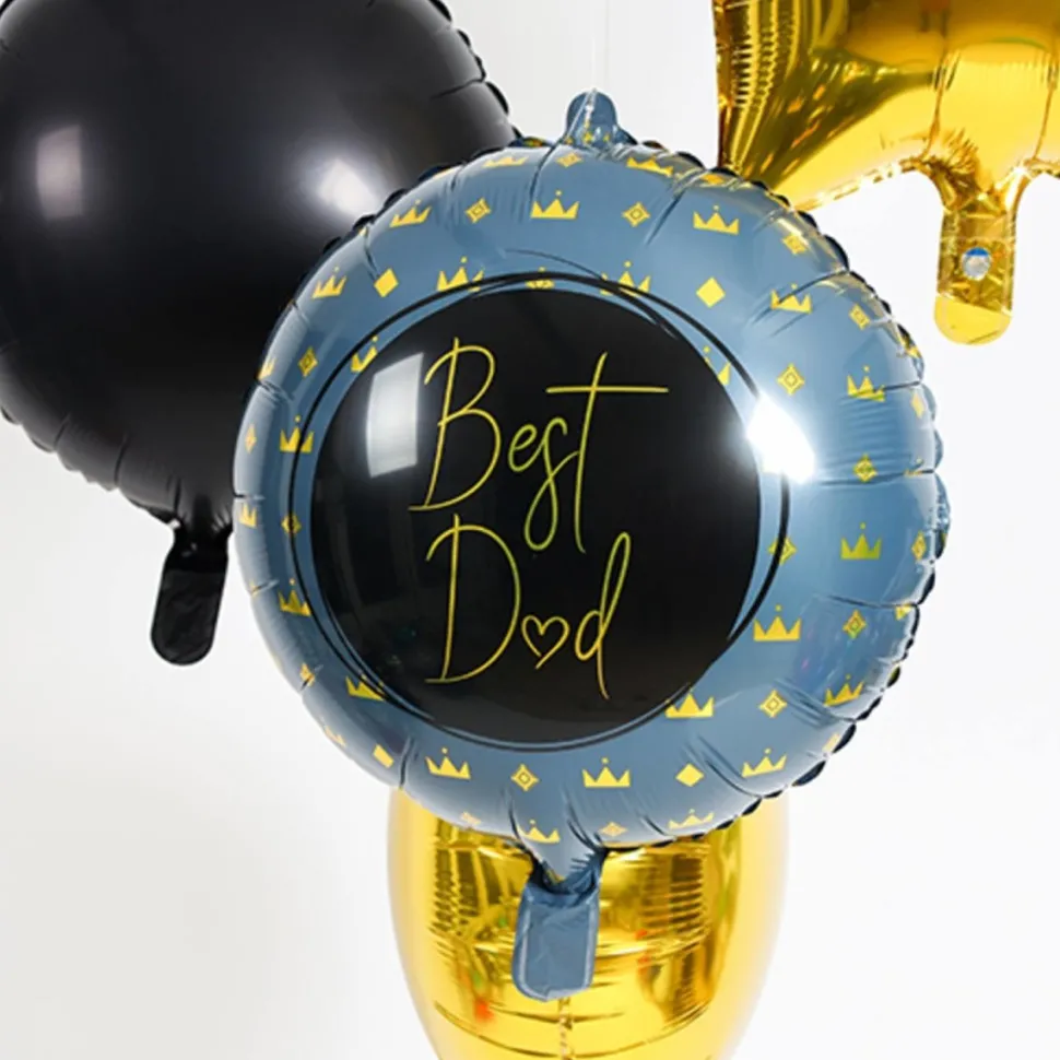 Helium Ballon Best Dad Blauw Leeg 45cm