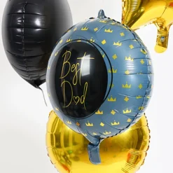 Helium Ballon Best Dad Blauw Leeg 45cm