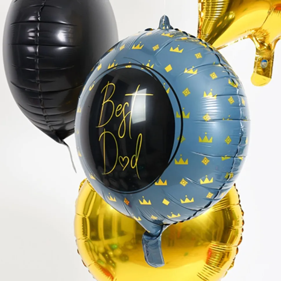 Helium Ballon Best Dad Blauw Leeg 45cm