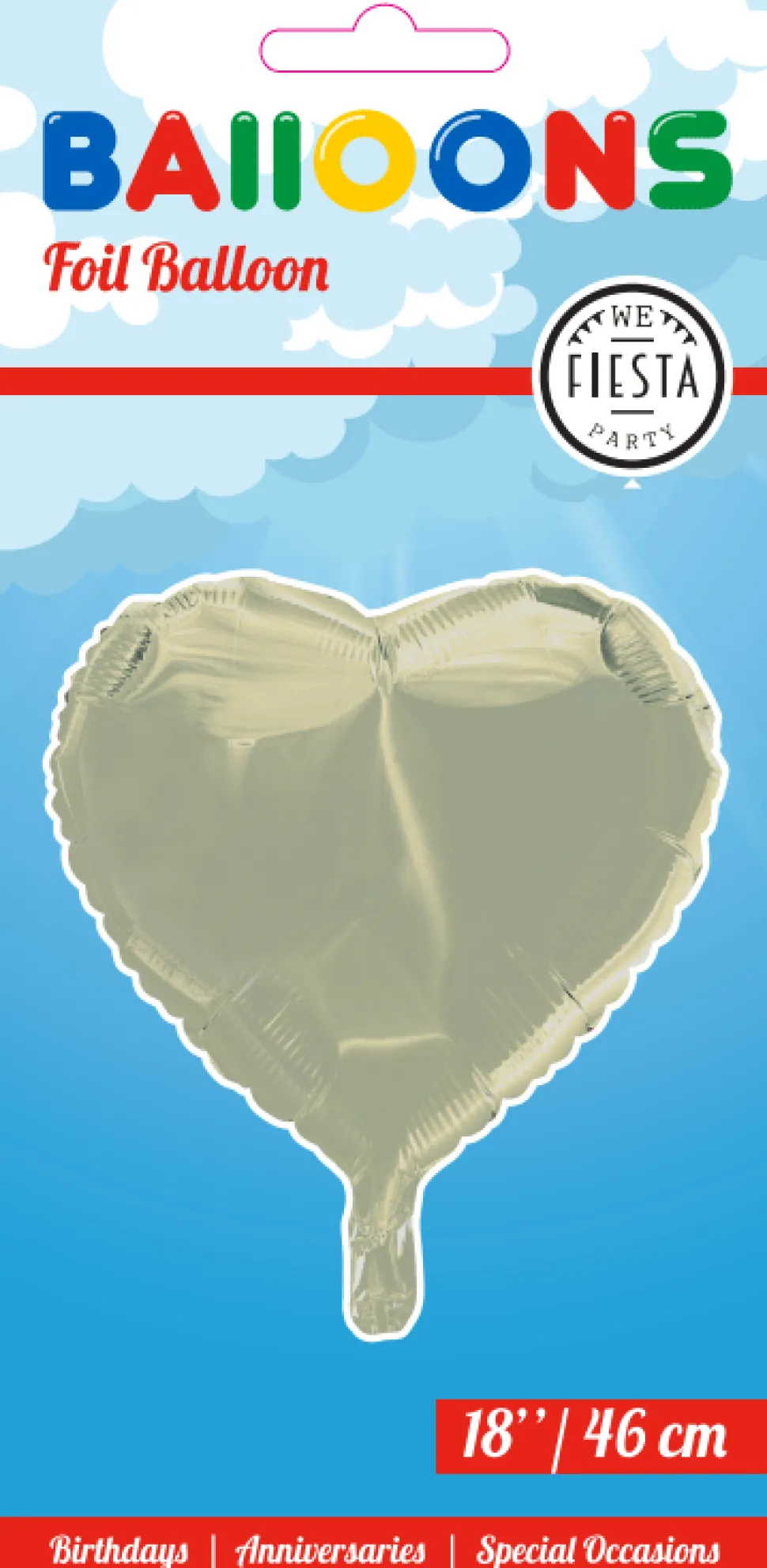 Helium Ballon Hart Ivoor 46cm leeg