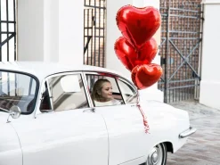 Helium Ballon Hart Rood Leeg 45cm