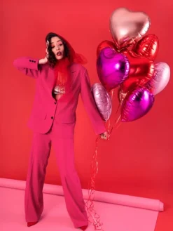 Helium Ballon Hart Rood Leeg 45cm