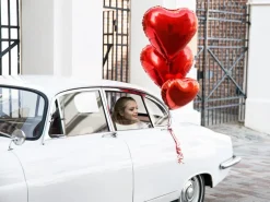 Helium Ballon Hart Rood Leeg 61cm