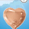 Helium Ballon Hart Rose Goud 46cm leeg