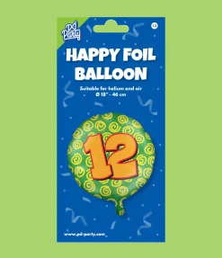 Helium Ballon 12 Jaar Gekleurd Leeg 46cm