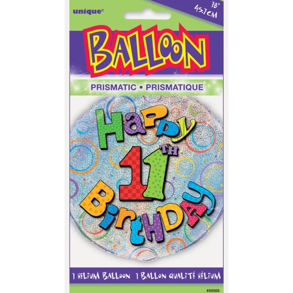 Helium Ballon 11 Jaar Glitters 45cm leeg