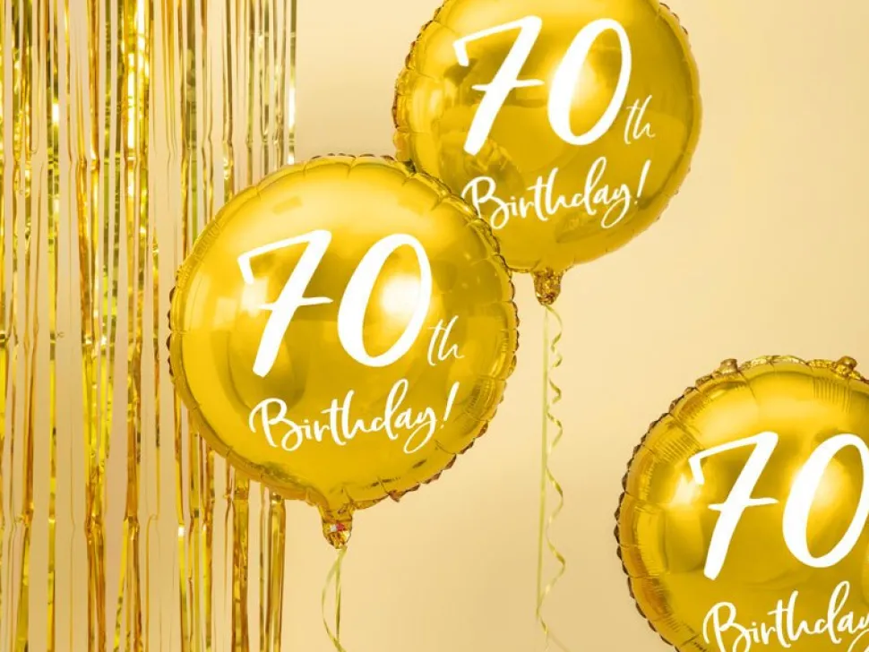 Helium Ballon 70Th Birthday Goud Leeg 45cm