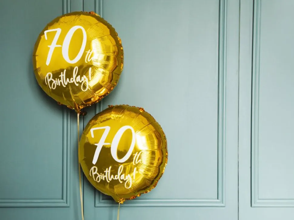 Helium Ballon 70Th Birthday Goud Leeg 45cm
