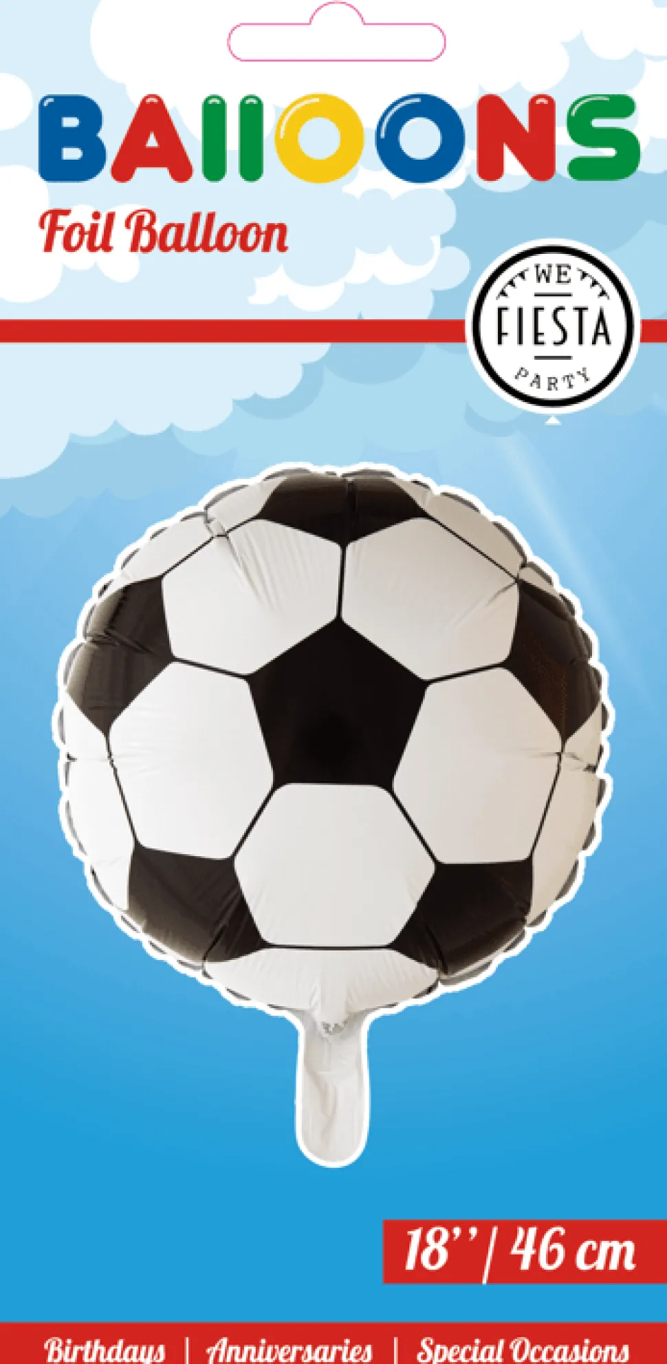 Helium Ballon Voetbal 45cm leeg
