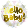 Hello Baby Helium Ballon Gekleurd Leeg 45cm