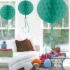 Honeycomb Bal Turquoise Franje 30cm