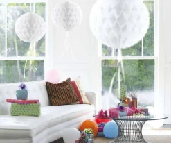 Honeycomb Bal Wit Franje 30cm