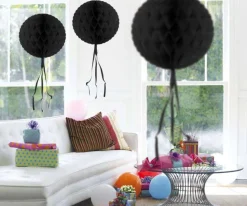 Honeycomb Bal Zwart Franje 30cm