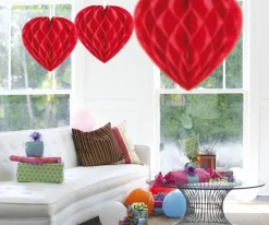 Honeycomb Rood Hart 30cm