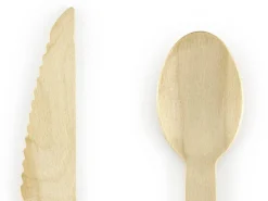Houten Bestek Goud 16cm 18 delig