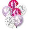 50 Jaar Ballonnen Set Paars Roze 30cm 6st