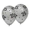 25 Jaar Ballonnen Zilver 31cm 6st