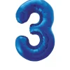 3 Jaar Cijfer Ballon Blauw Leeg 86cm
