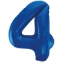 4 Jaar Cijfer Ballon Blauw Leeg 86cm