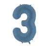 3 Jaar Cijfer Ballon Blauw Mat Leeg 86cm