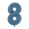8 Jaar Cijfer Ballon Blauw Mat Leeg 86cm