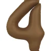 4 Jaar Cijfer Ballon Bruin Mat 86cm