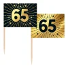 65 Jaar Cocktailprikkers Goud Zwart 50st