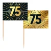 75 Jaar Cocktailprikkers Goud Zwart 50st
