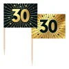 30 Jaar Cocktailprikkers Goud Zwart 50st