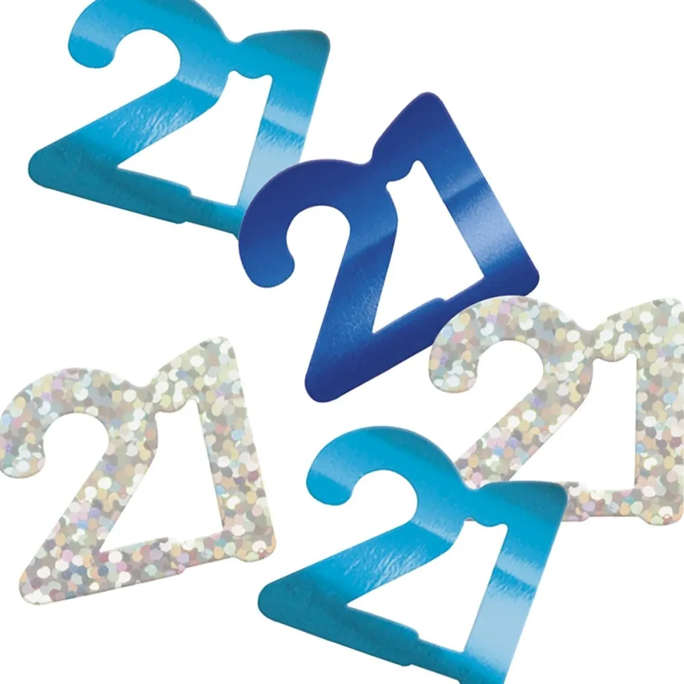 21 Jaar Confetti Zak Blauw 14gr