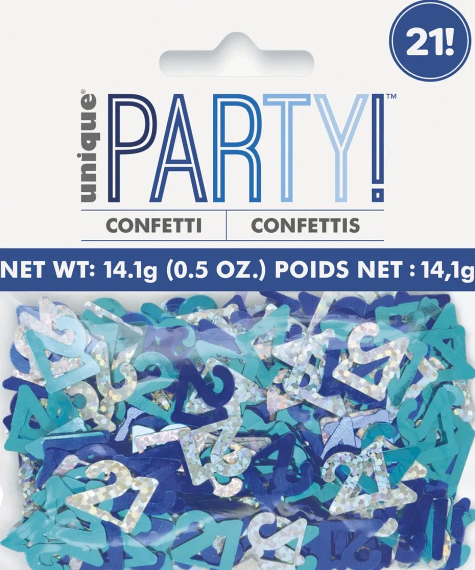 21 Jaar Confetti Zak Blauw 14gr