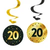 20 Jaar Hangdecoratie Goud Zwart Leeg 95cm 4st