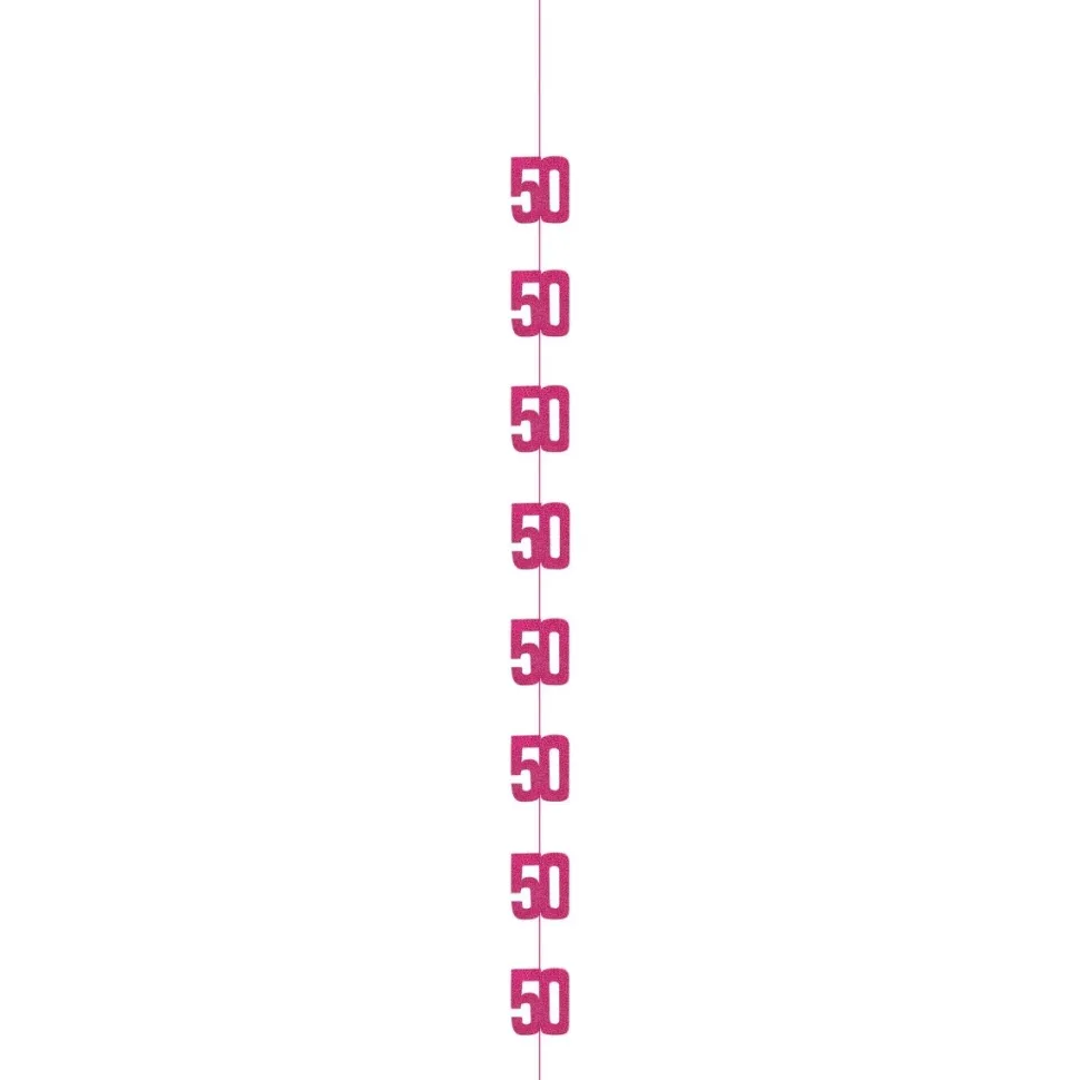 50 Jaar Hangdecoratie Roze 1,52m