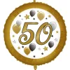 50 Jaar Helium Ballon Wit Goud Leeg 46cm