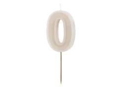 0 Jaar Kaars Beige 10cm
