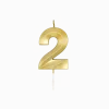 2 Jaar Kaars Goud Metallic 6cm