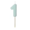 1 Jaar Kaars Lichtblauw 5,5cm