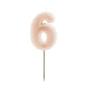 6 Jaar Kaars Lichtroze 10cm