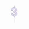 3 Jaar Kaars Lila 4,5cm