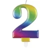 2 Jaar Kaars Regenboog 9,5cm