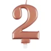 2 Jaar Kaars Rose Goud 10cm