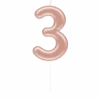 3 Jaar Kaars Rose Goud 10,5cm