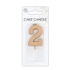 2 Jaar Kaars Rose Goud Metallic 4,5cm