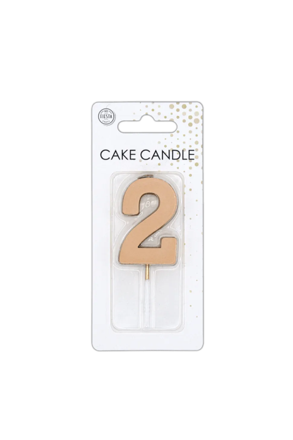 2 Jaar Kaars Rose Goud Metallic 4,5cm