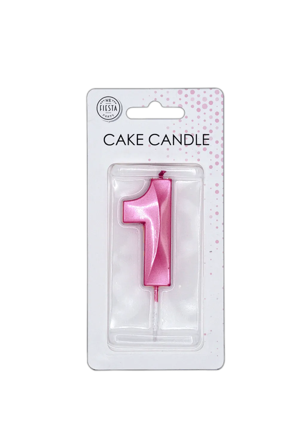 1 Jaar Kaars Roze Metallic 6cm