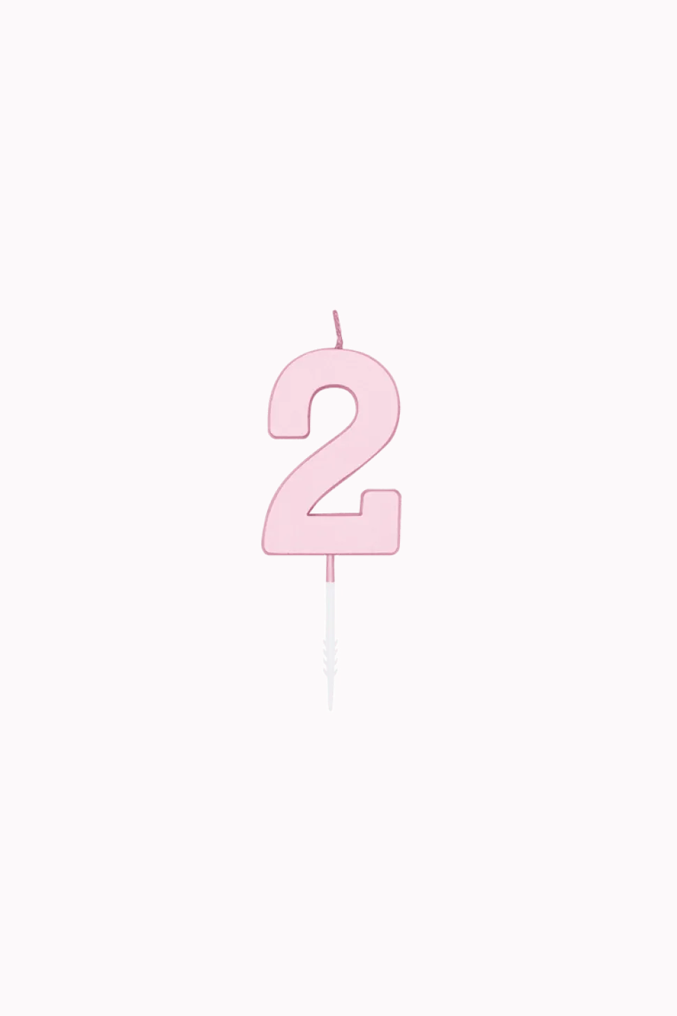 2 Jaar Kaars Roze Pastel 4,5cm