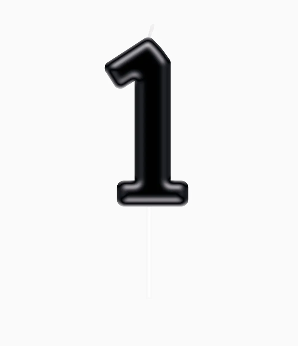 1 Jaar Kaars Zwart 10,5cm